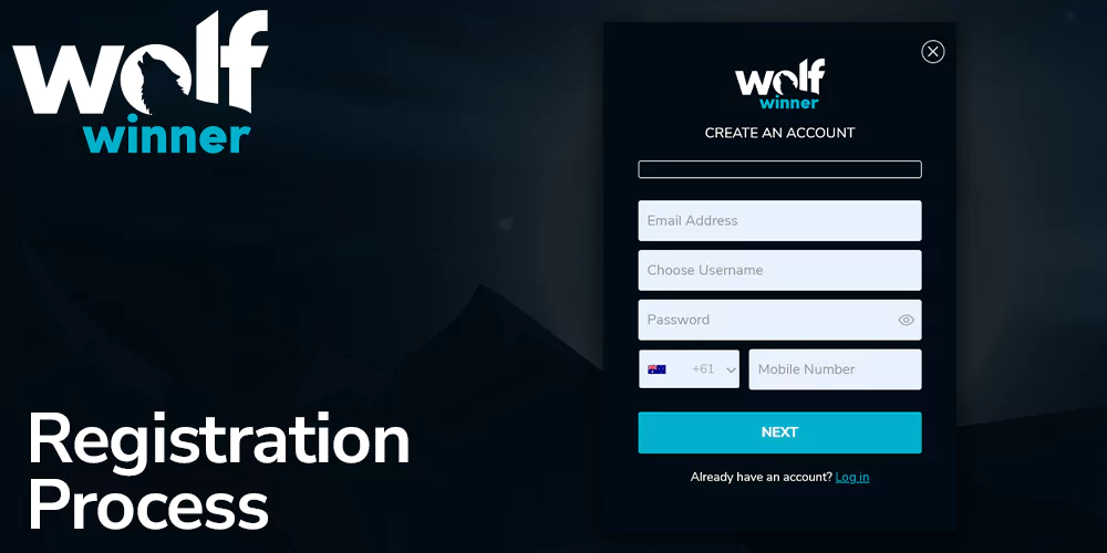Registration Process at wolf winner